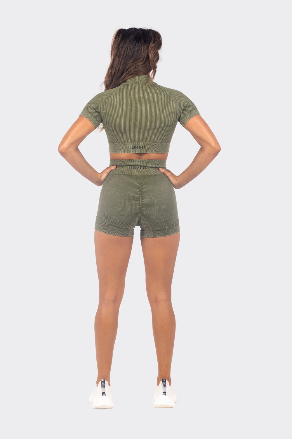 Turtle Neck Army Green Short Set